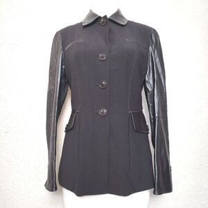Tomaso Stefanelli Alessandra Wool Leather Jacket Size 40  Made In Italy Brown